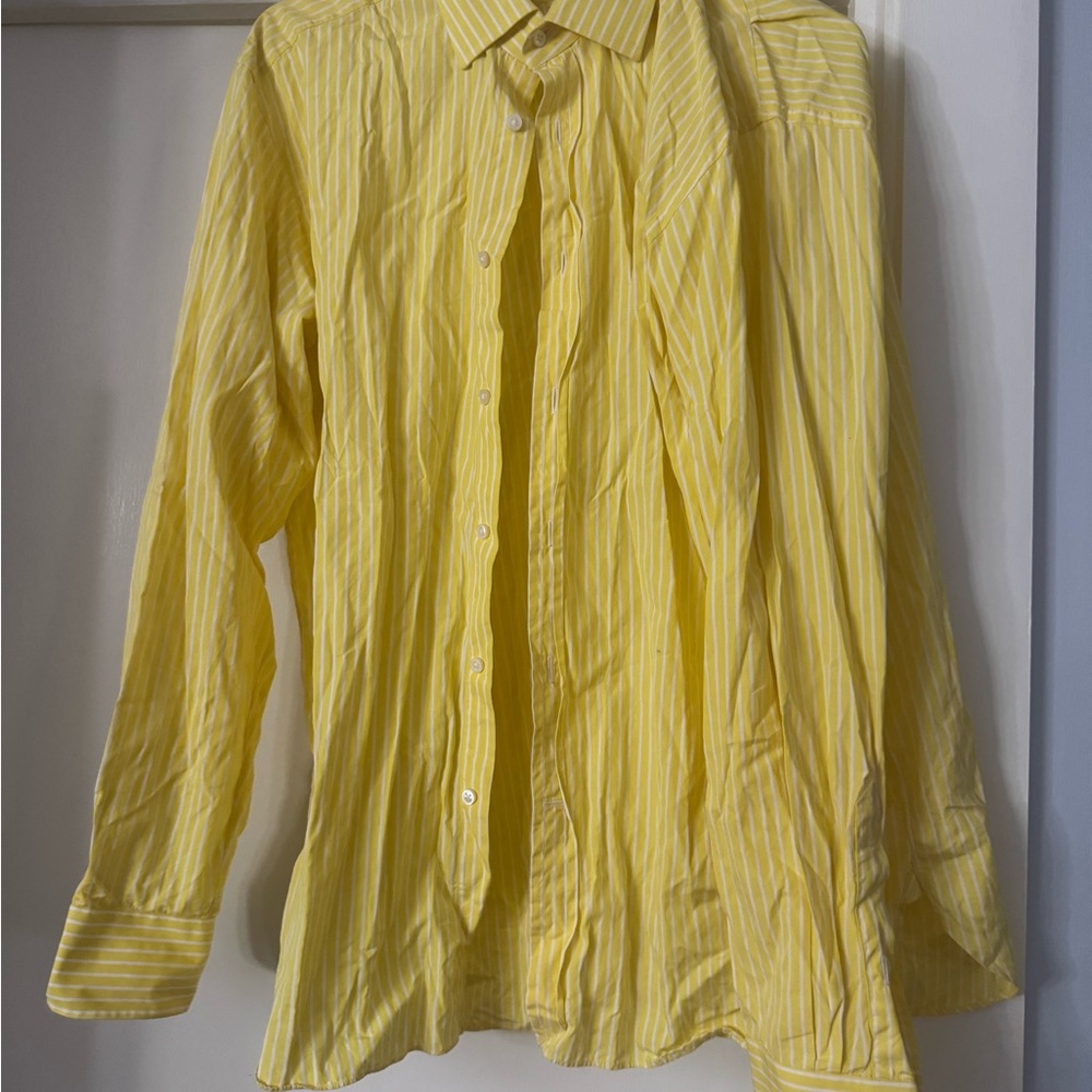 Ralph Lauren purple label Yellow Striped Dress Shirt